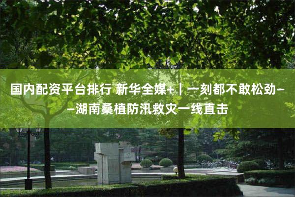 国内配资平台排行 新华全媒+｜一刻都不敢松劲——湖南桑植防汛救灾一线直击