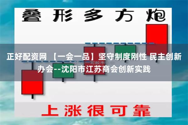 正好配资网 【一会一品】坚守制度刚性 民主创新办会--沈阳市江苏商会创新实践