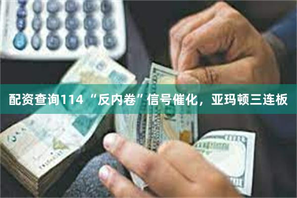 配资查询114 “反内卷”信号催化，亚玛顿三连板